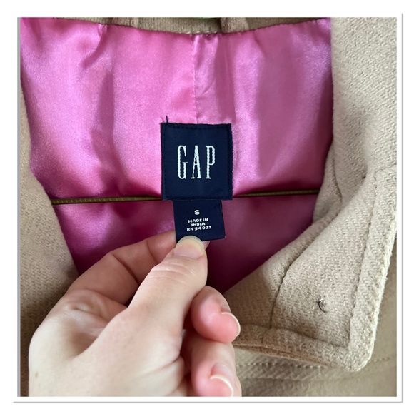 GAP Camel Wool Pea Coat - Picture 3 of 10